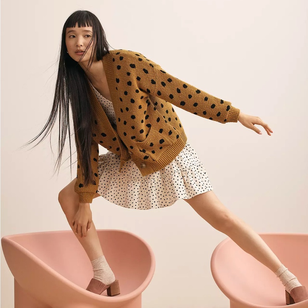 MADEWELL Hillview Cardigan Sweater in Painted Spots